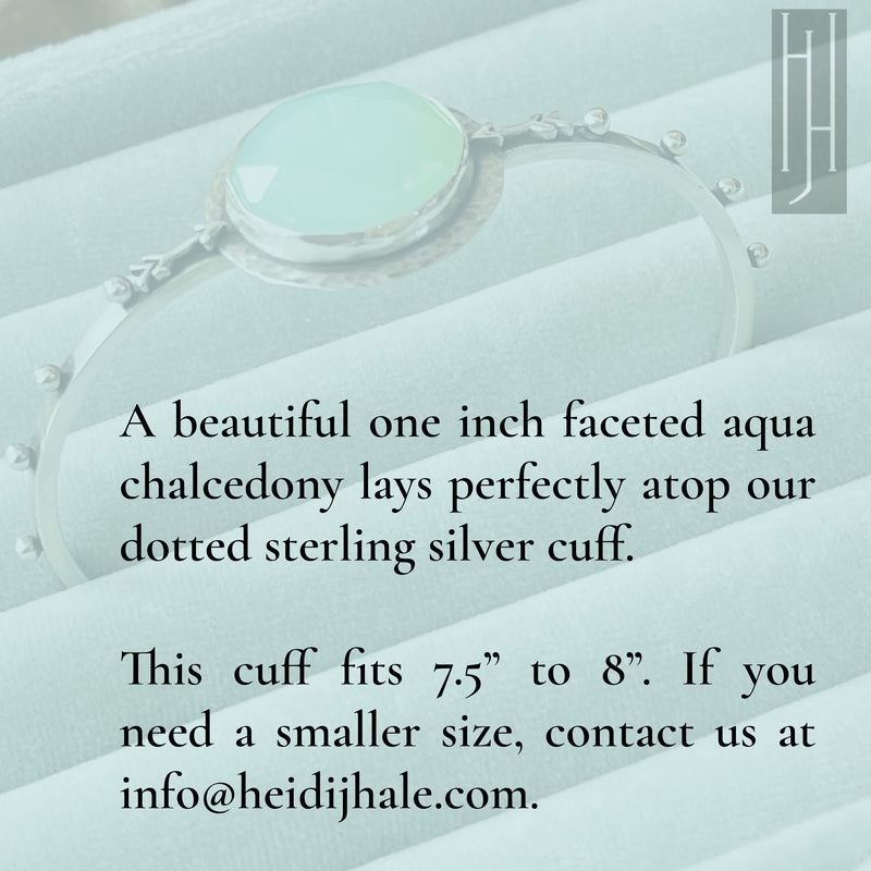 LIMITED EDITION Sterling Silver & Aqua Chalcedony Cuff