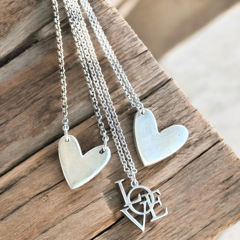Sterling Silver Love or Heart Necklaces