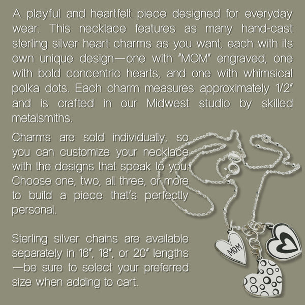 Sterling Silver Heart Charms & Chain