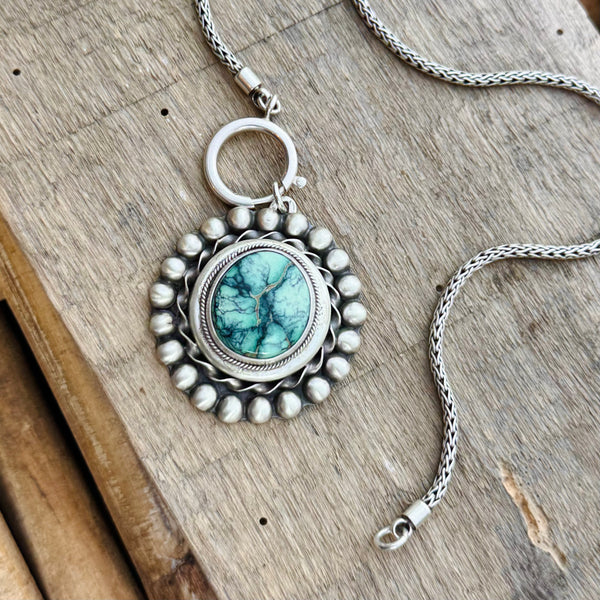 Sterling Silver & Variscite Upcycled Necklace