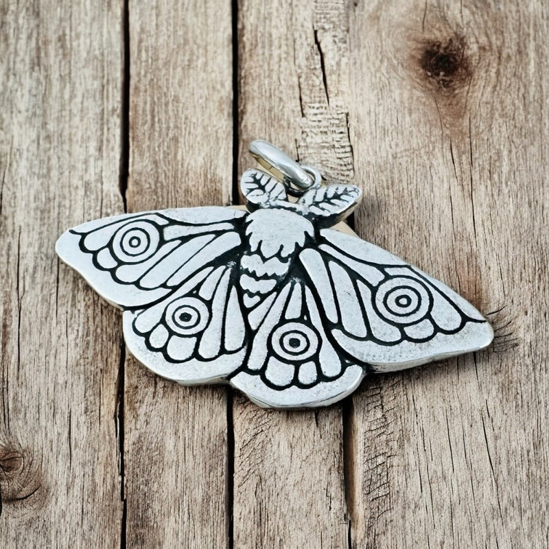 Sterling Silver Lunar Moth Necklace