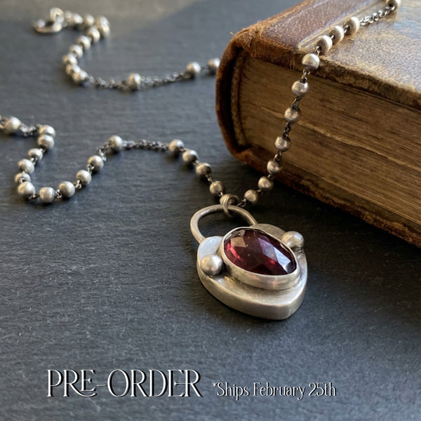 Sterling Silver Faceted Garnet Necklace