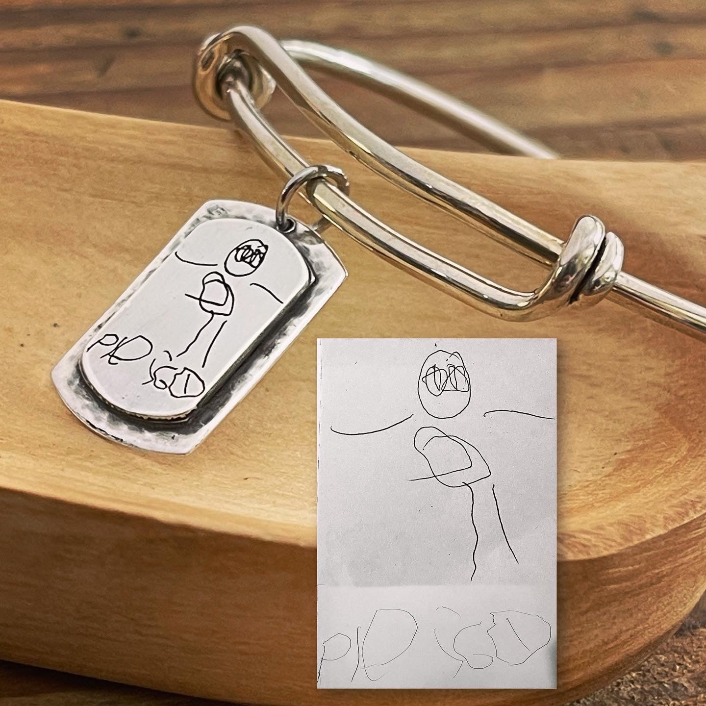 Sterling Silver Custom Mini Dog Tag Bracelet - Expandable
