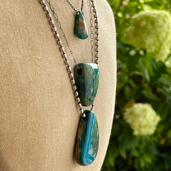 Sterling Silver & Chrysocolla Necklaces