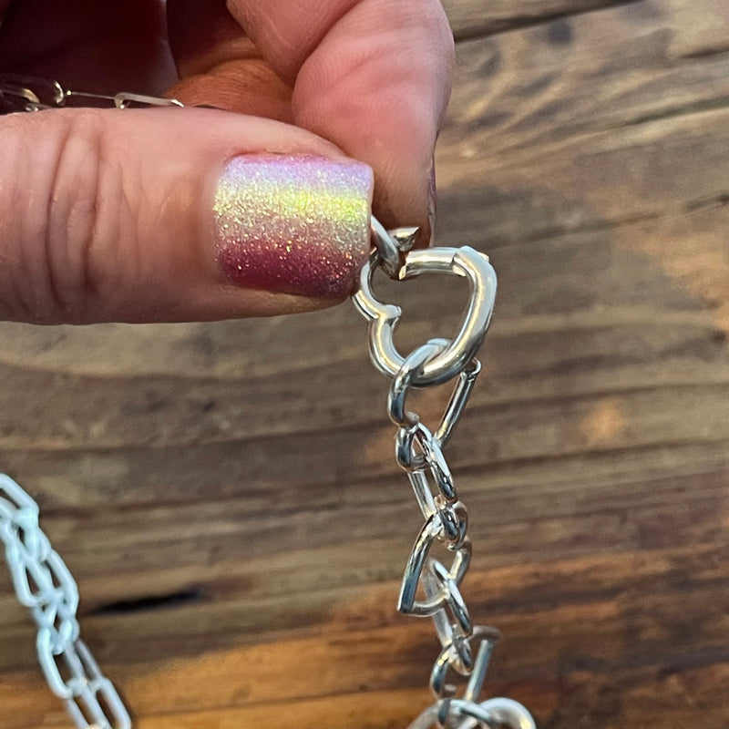 Sterling Silver Heart Necklace or Bracelet