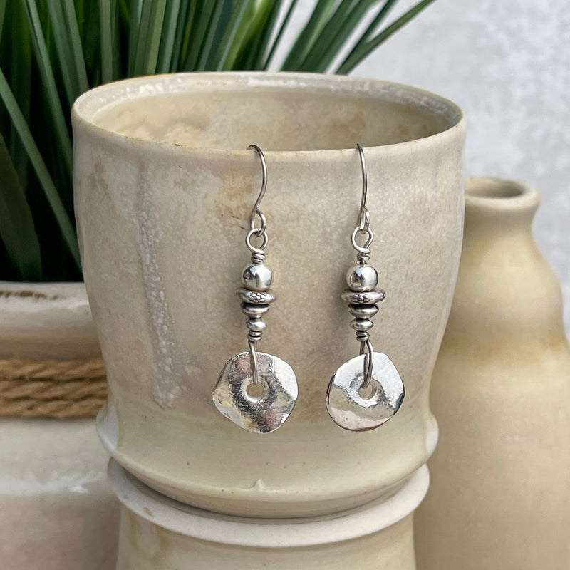 Sterling Silver Stacked Earrings 1.25”