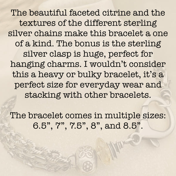 Sterling Silver & Citrine Layered Bracelet