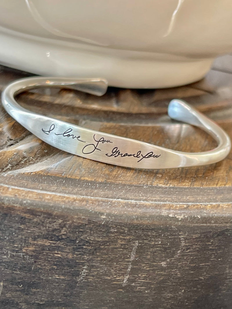 Personalized sterling silver cuff 2025 bracelet