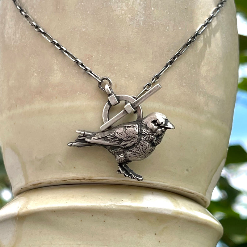 Sterling Silver Fierce & Fearless Sparrow Necklace