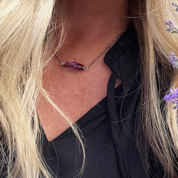 Sterling Silver Faceted Amethyst Necklace