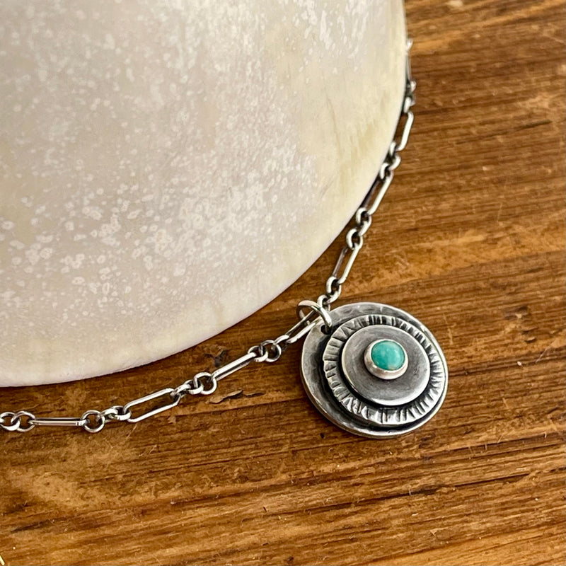 Sterling Silver Amazonite or Turquoise Necklace