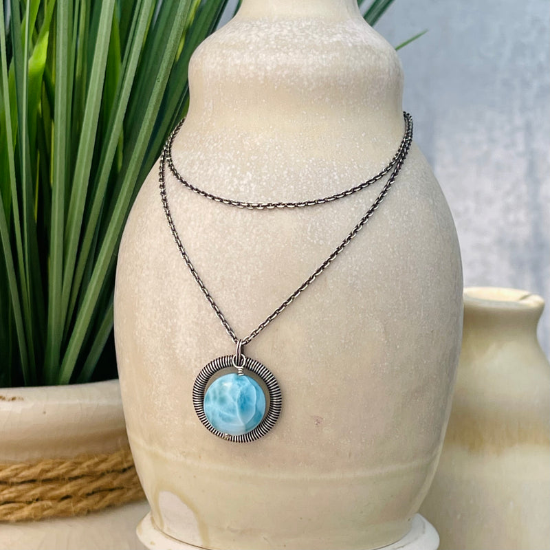 Larimar 2025 stone pendant
