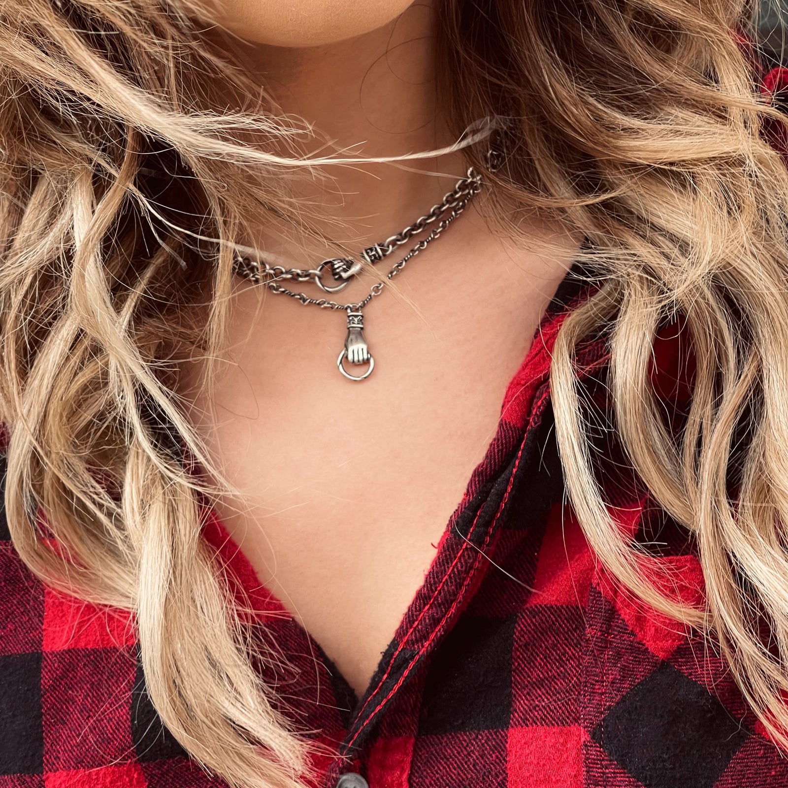 Never Letting Go” Sterling Silver Hand Necklace | HEIDIJHALE