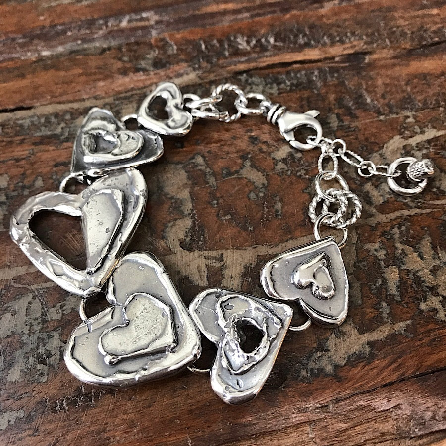 True Love Bracelet | Sterling Silver Heart Chain Bracelet
