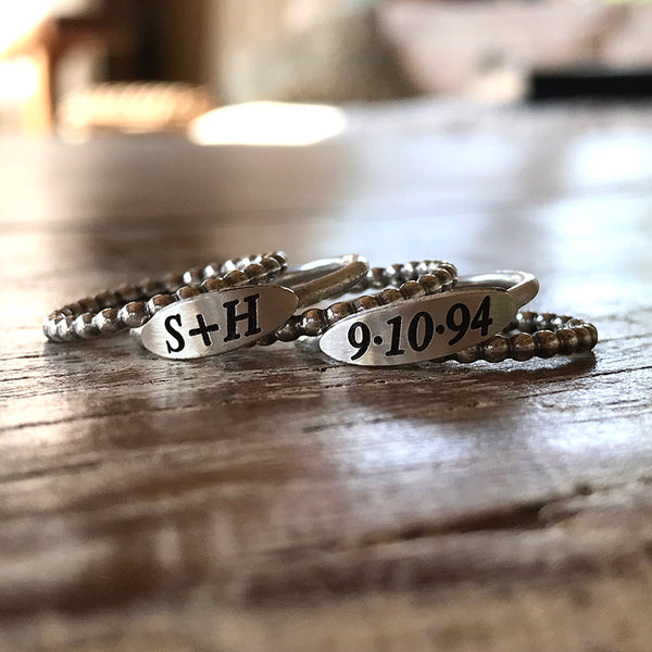 Anniversity Rings Custom Anniversary Rings - Sterling Silver Stacking Rings