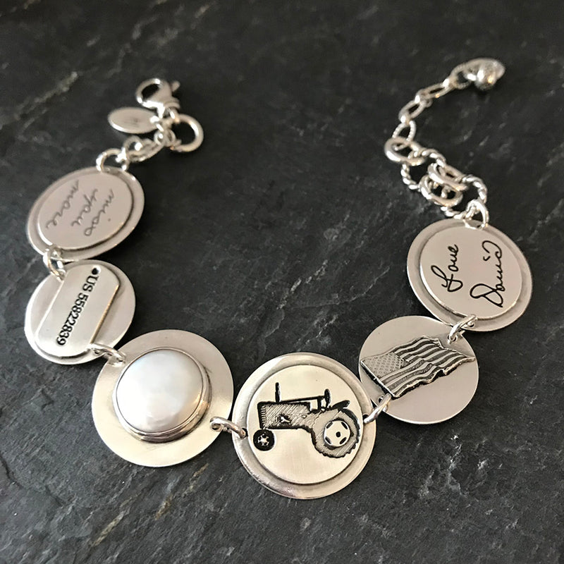 HeidiJHale Custom Engraved Sterling Silver Keychain - Handmade