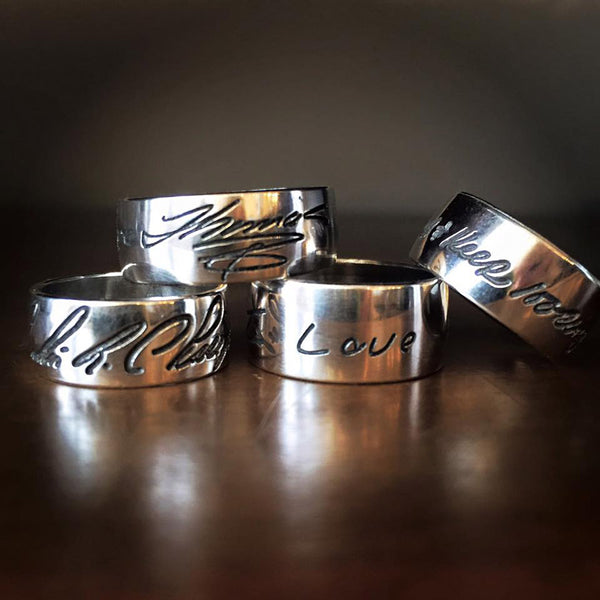 Handwritten Message Band Ring