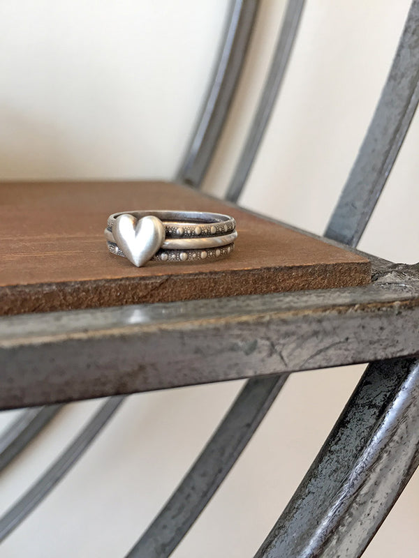 Silver Heartbeat Ring