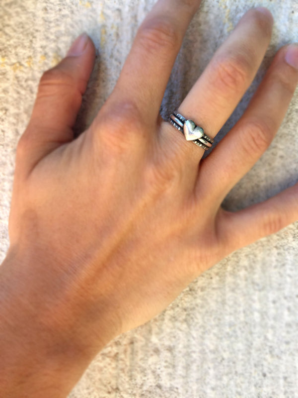 Silver Heartbeat Ring