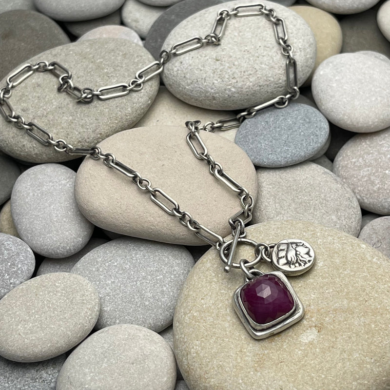 Sterling Silver & Ruby Queen Necklace