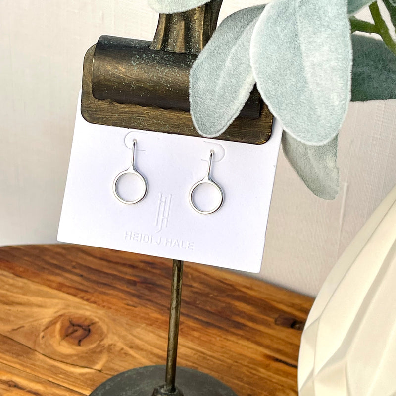 Sterling Silver Circle Earrings 1.25”