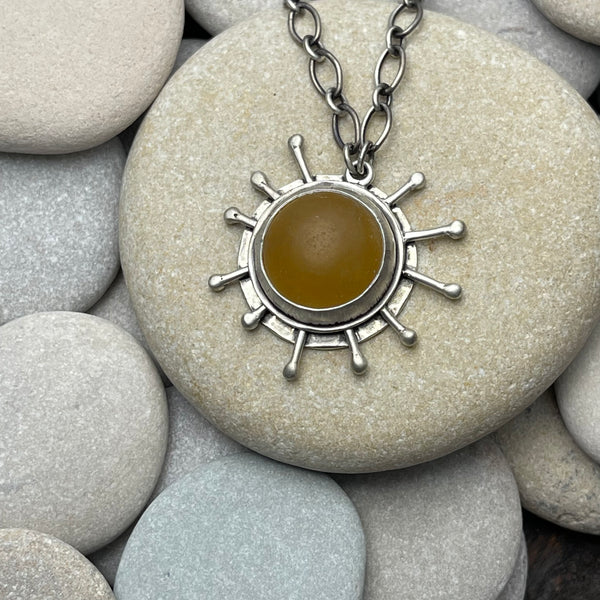 Sterling Silver Yellow Matte Calcite Necklace