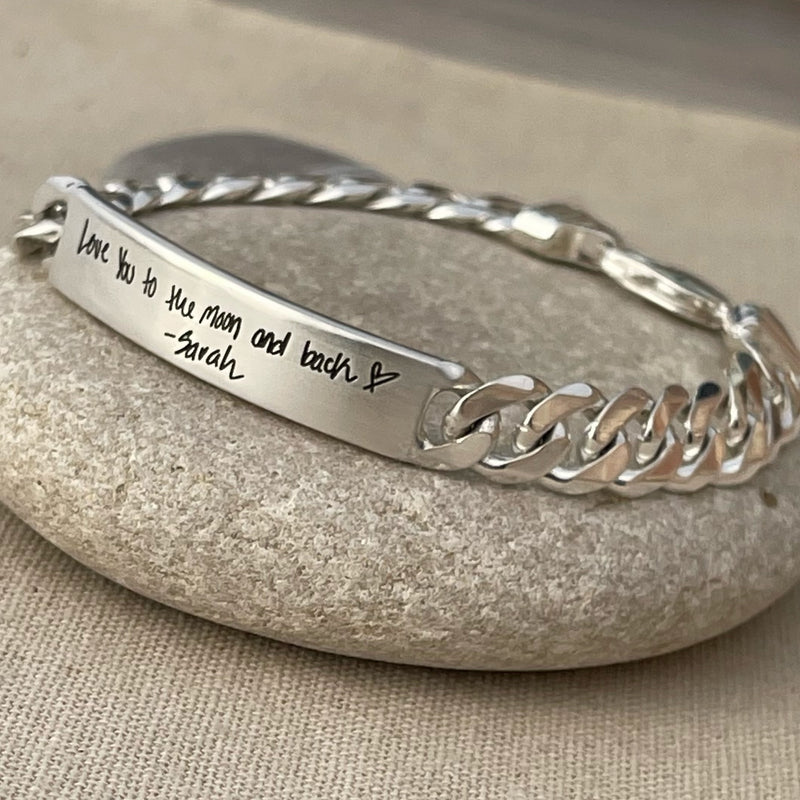 Creations Engravable Bracelet - Silver Plated and Leather – Lizzy James