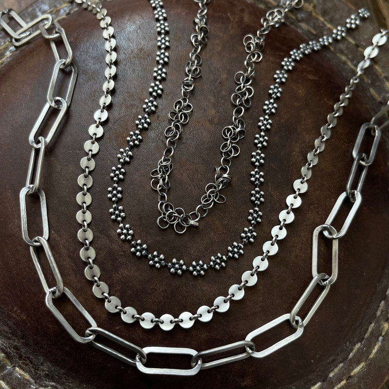 Sterling Silver Long Link Chain Necklace