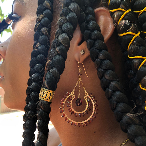 Shoka 14K Gold Filled Garnet Earrings