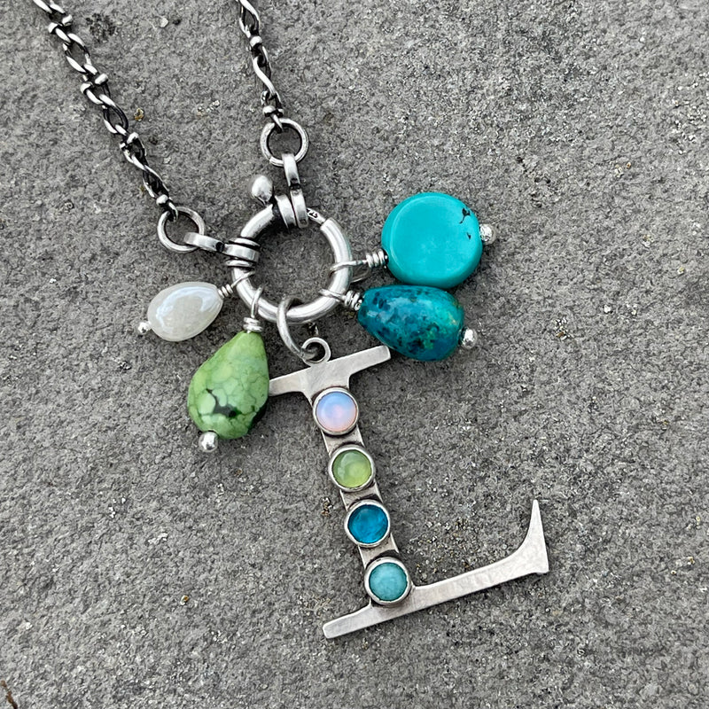 Sterling Silver Initial Charms for Necklaces Alphabet Charms