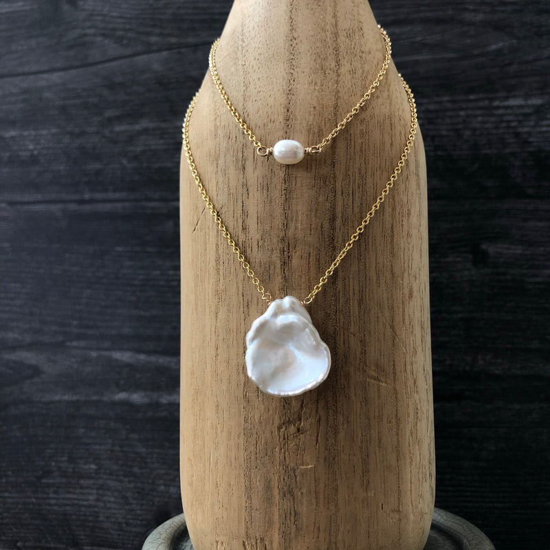 Simple 14k Gold Filled & Freshwater Pearl Necklace