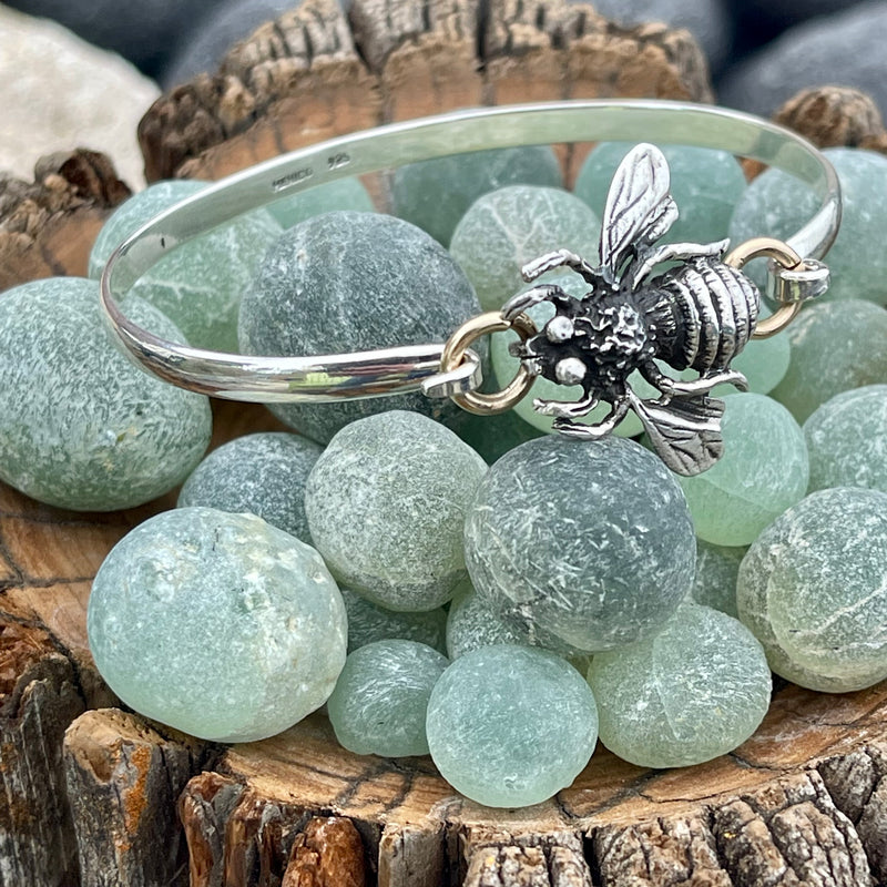 Sterling Silver Bee Bangle