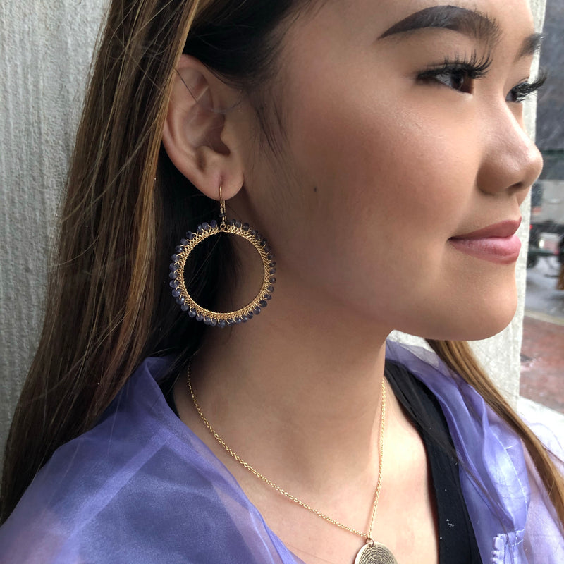 14K Gold Filled Iolite Dangle Earrings