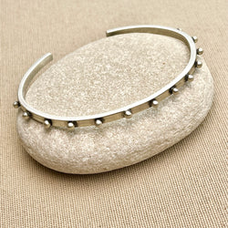 Sterling Silver Dotted Thin Cuff