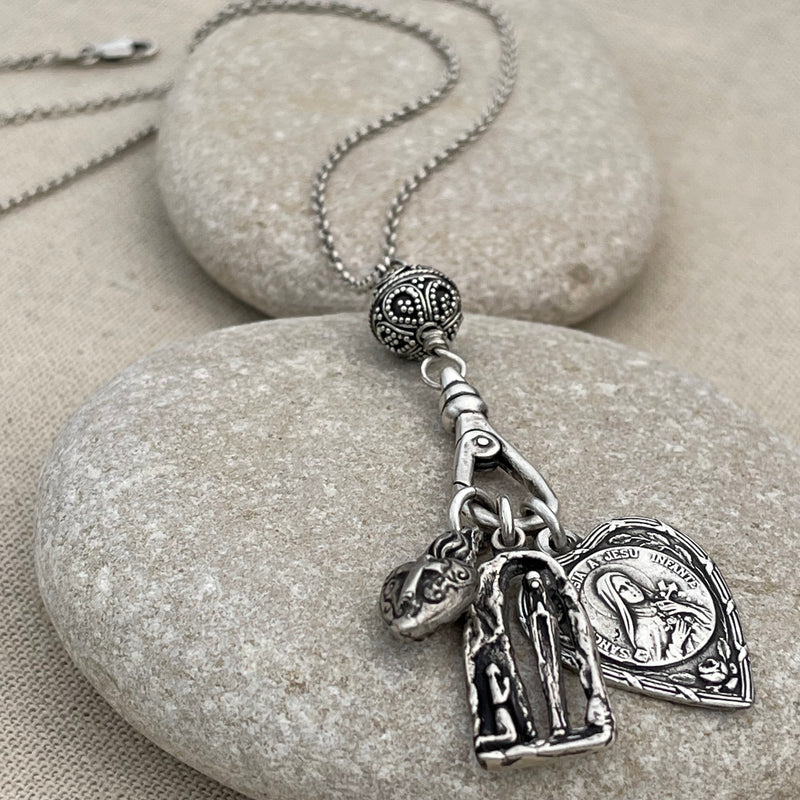 Joan of Arc Reverse Sword and Crown Charm
