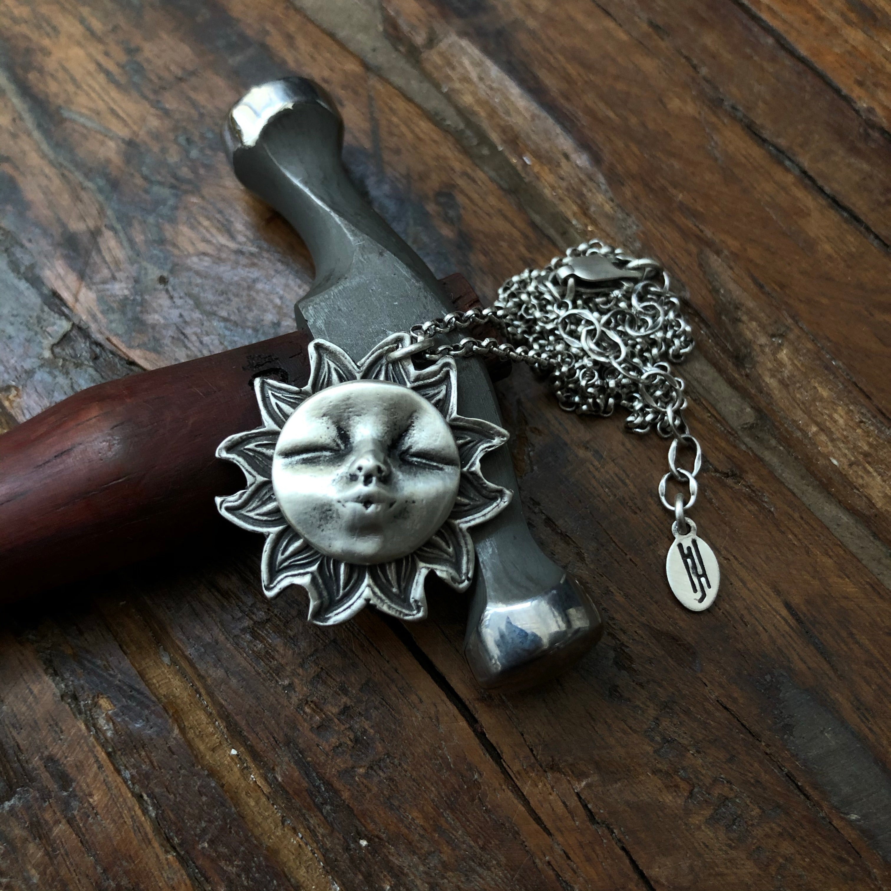 "You Are My Sunshine" Sterling Silver Sun Pendant