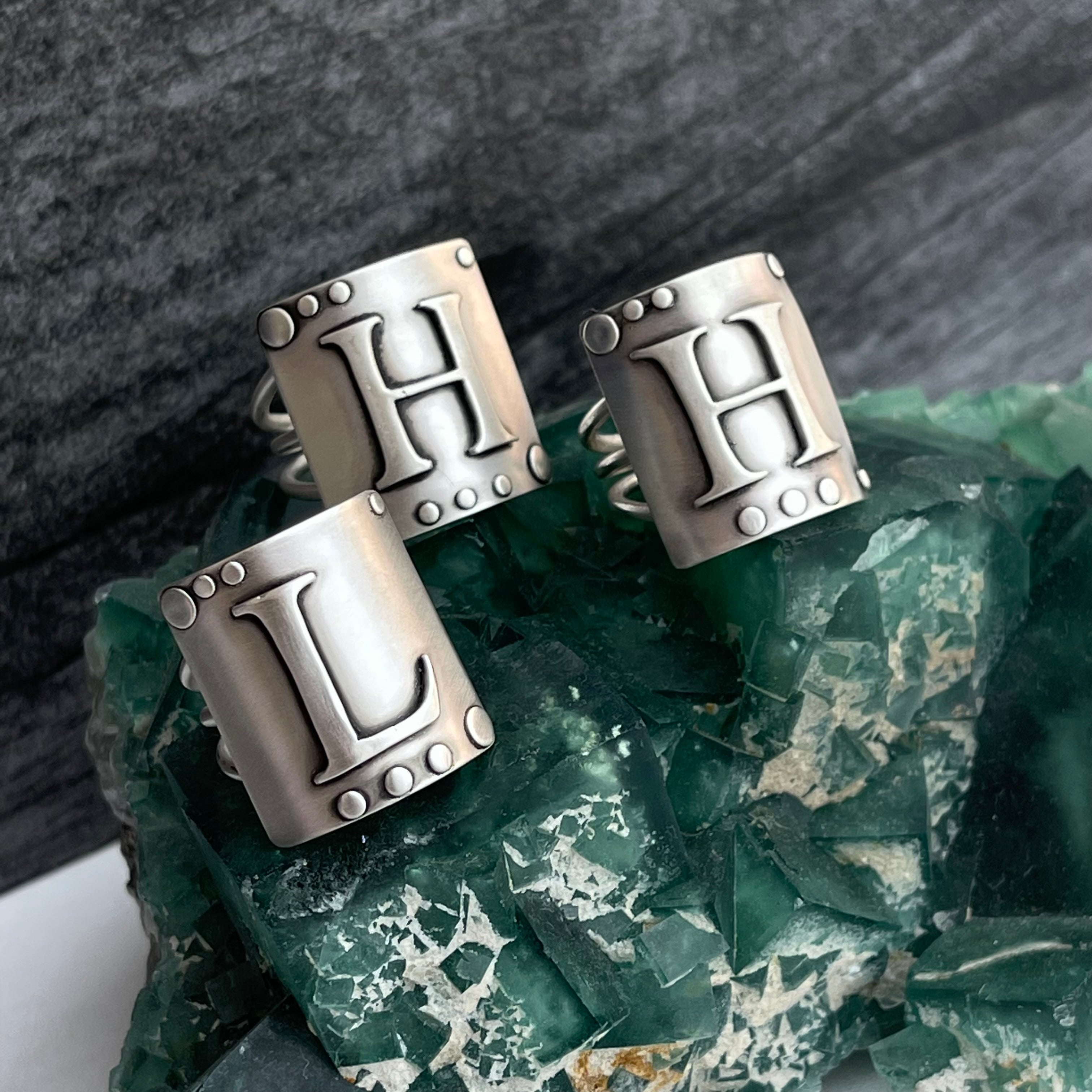 Square Initial Ring | Sterling Silver Monogram Ring