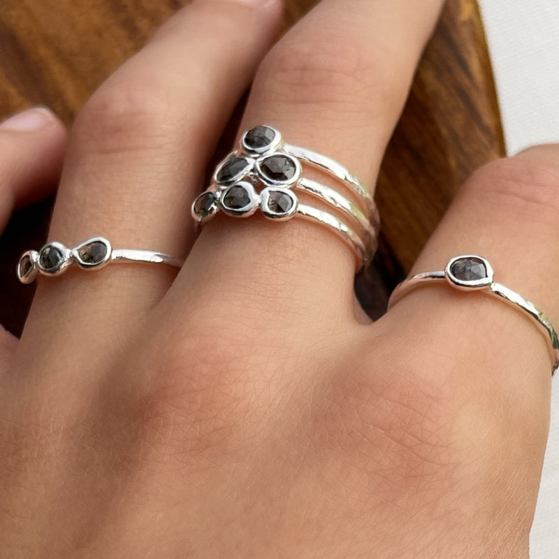 Sterling Silver Rose-cut Diamond Rings