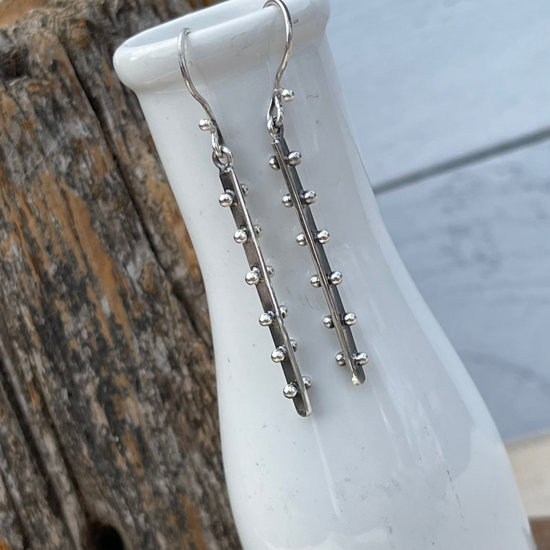 Dotted Sticks Earrings - Sterling Silver