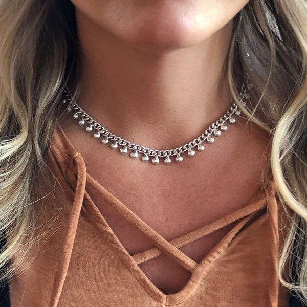 Sterling Silver Droplets Necklace