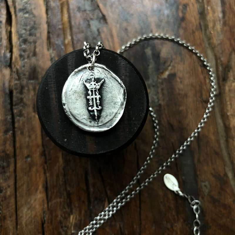 Joan of Arc Sterling Silver Necklace - Double Sided