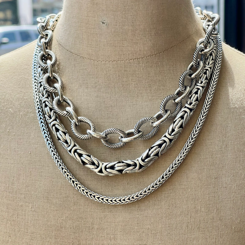 Sterling Silver Large Link Necklace 18