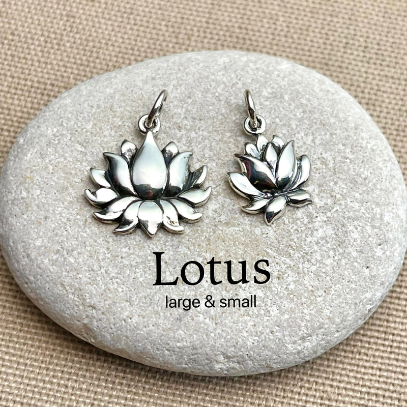 Locket Pendant STERLING SILVER 925 Lotus Flower Floral Design