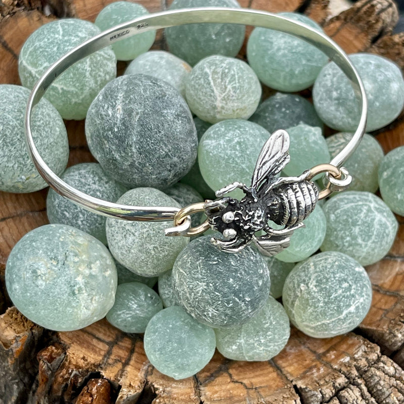 Sterling Silver Bee Bangle