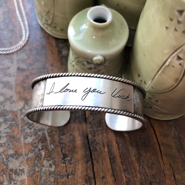 Sterling Handwritten Messages Cuff