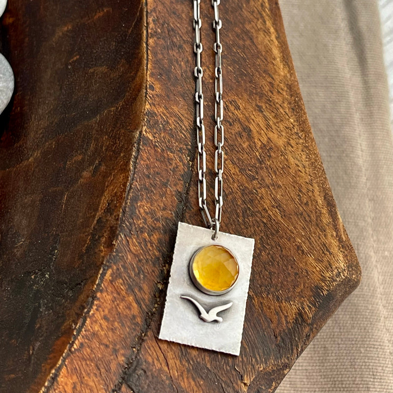 Sterling Silver Faceted Citrine Necklace
