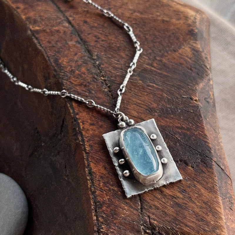 Silver Aquamarine Necklace