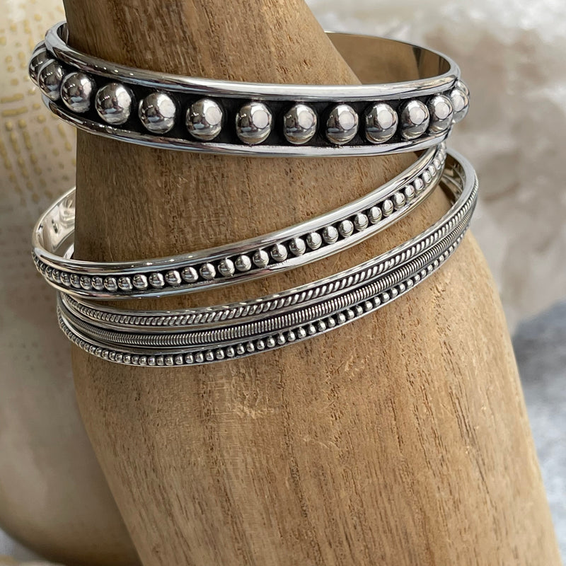 Sterling Beaded Cuff - Quick Ship