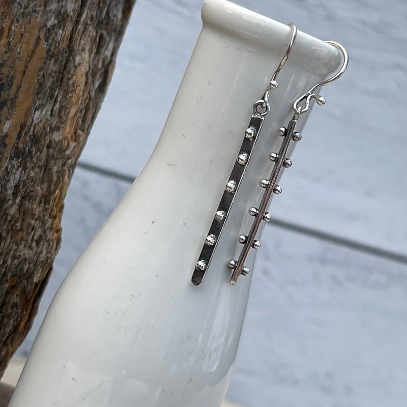 Dotted Sticks Earrings - Sterling Silver