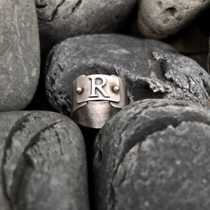Initial Band Ring - Sterling Silver